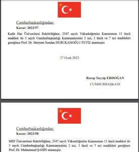 Cumhurbaşkanı Erdoğan’dan 2 Üniversiteye Rektör Ataması